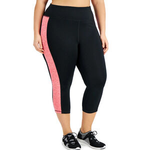 IDEOLOGY Women Essentials Cropped Athletic Leggings 3X Black Pink Peach Echo NWT